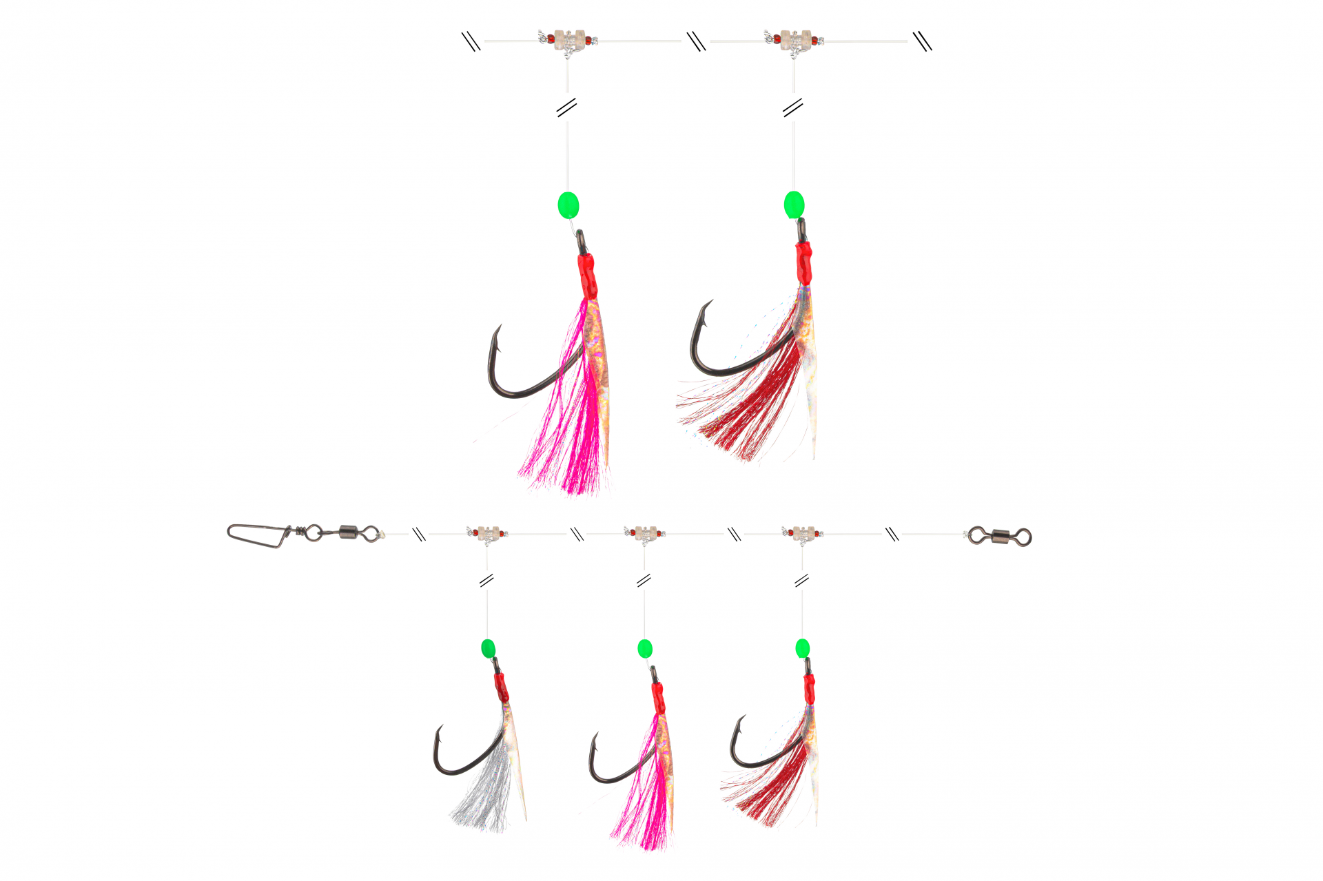 GrandWave Cod & Pollack Rig <span>| with feathers | red / white / pink</span>