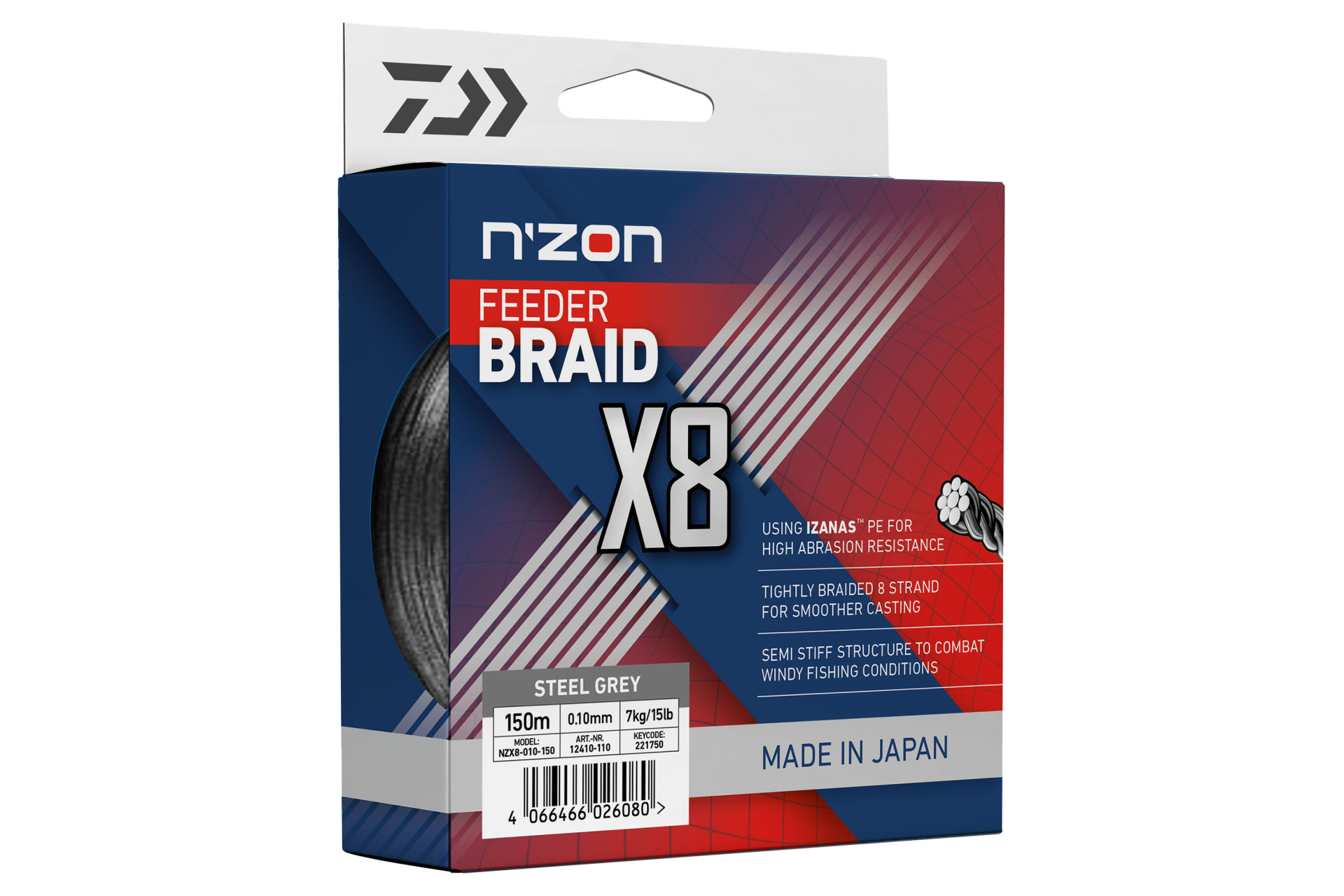 N'Zon X8 Braid <span>| Geflochtene Schnur | steel grey</span>
